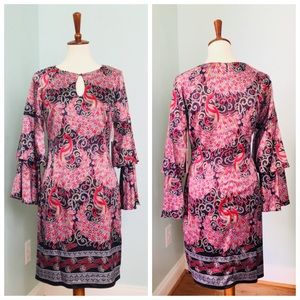 NWT • Nanette Lepore • Peacock Print Dress